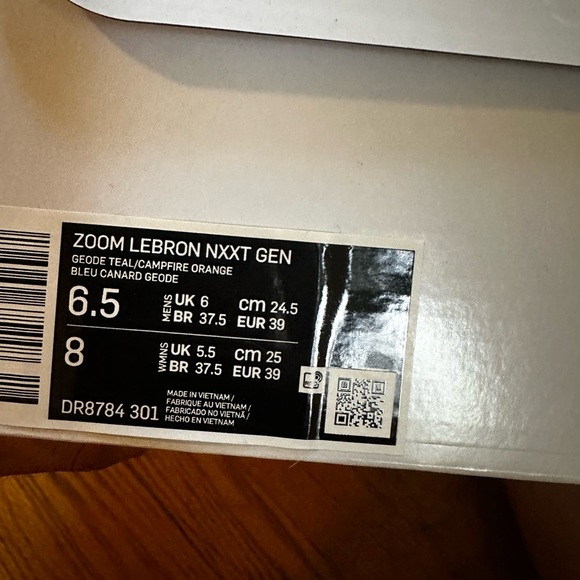 Nike Zoom LeBron NXXT Gen Geode Teal. Sz: M 6.5/ W8. In the Box. - Picture 9 of 10